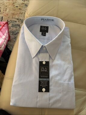 Jos. A. Bank Light Blue Micro-Check Dress Shirt